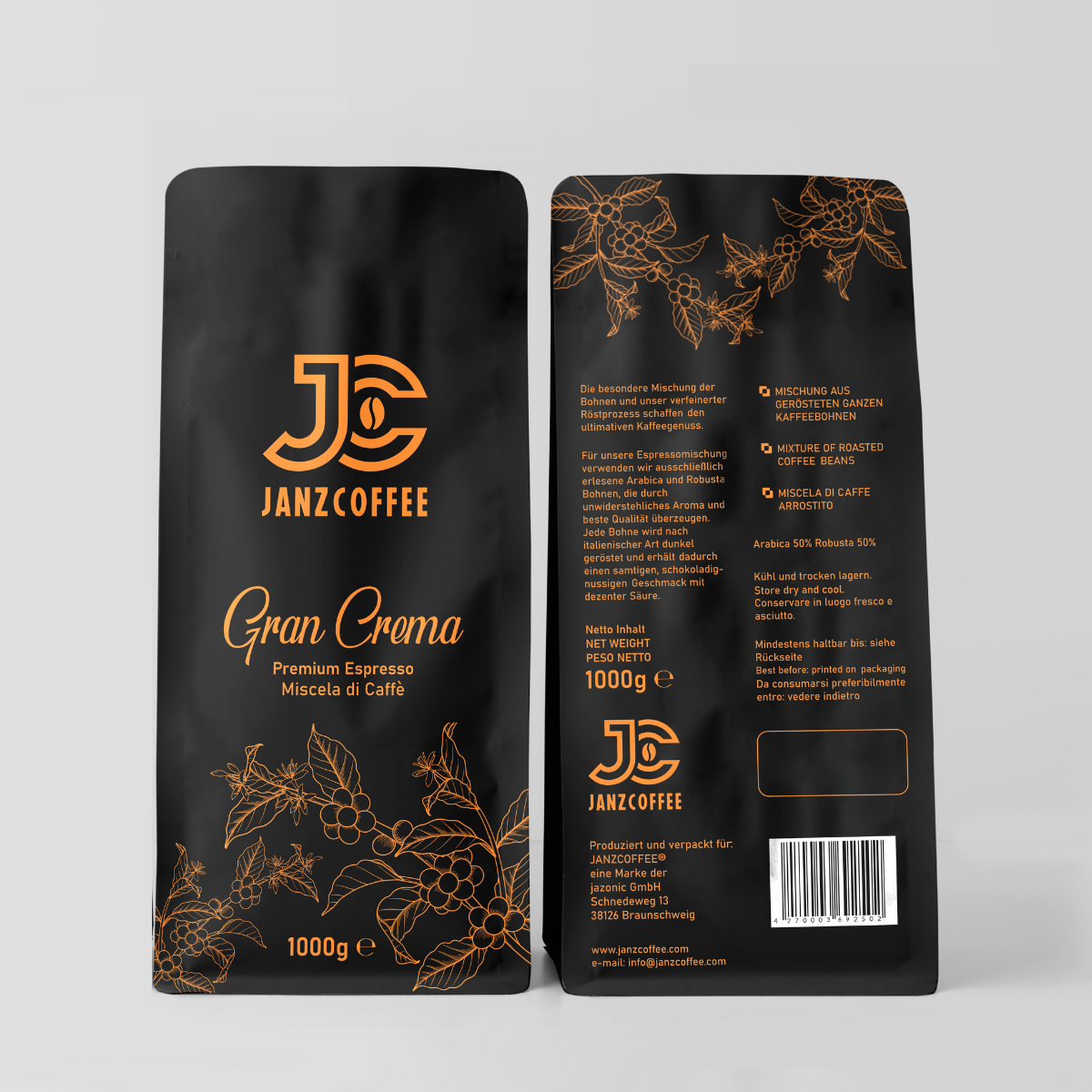 JANZCOFFEE® Gran Crema 1000g